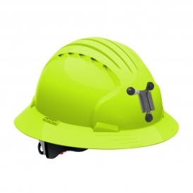 JSP Evolution 6161M Deluxe Full Brim Mining Hard Hat - Wheel Ratchet Suspension - Hi-Viz Lime