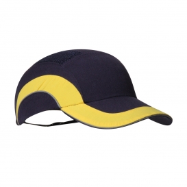 JSP ABR170 HardCap A1+ Baseball Bump Cap - Standard Brim - Navy/Yellow