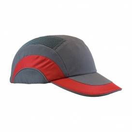 JSP ABR170 HardCap A1+ Baseball Bump Cap - Standard Brim - Gray/Red