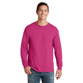 Jerzees 29LS Dri-Power 50/50 Cotton/Poly Long Sleeve T-Shirt - Cyber Pink