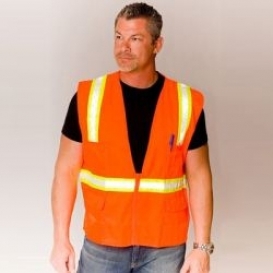 Non-ANSI Constructor Vest with Zipper Front - Orange