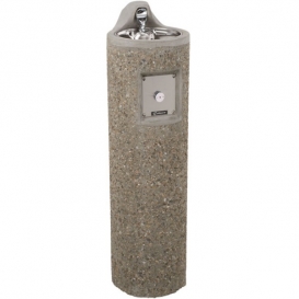 Model 3060 Vibra-Cast Reinforced Round Concrete Pedestal Drinking Fountain with Exposed Aggregate