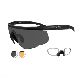 Wiley X Saber Advanced Sunglasses w/ RX Insert - Matte Black Frame - Grey & Rust Lenses