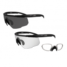 Wiley X Saber Advanced Safety Glasses w/ RX Inserts - 2 Matte Black Frames - Grey & Clear Lenses