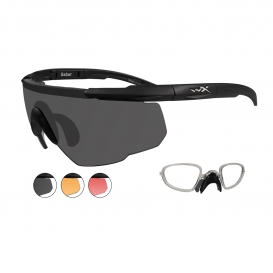Wiley X Saber Advanced Sunglasses w/ RX Insert - Matte Black Frame - Grey, Light Rust & Vermillion Lenses