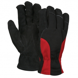 MCR Safety 3115 Split Cow Leather Driver Gloves - Fleece Lined Palm - Spandex Back
