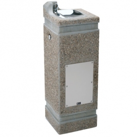 Model 3121 Vibra-Cast Reinforced Square Concrete Pedestal Drinking Fountain with Exposed Aggregate