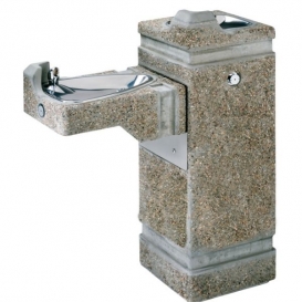 Model 3150 Hi-Lo Barrier-Free Concrete Pedestal Drinking Fountain with Exposed Aggregate Finish