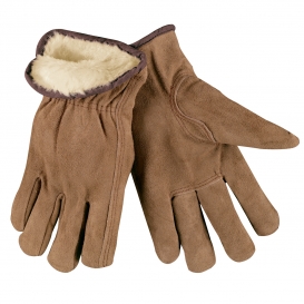 Memphis 3170 Split Cowhide Leather Driver Gloves - Acrylic Pile Lined - Keystone Thumb