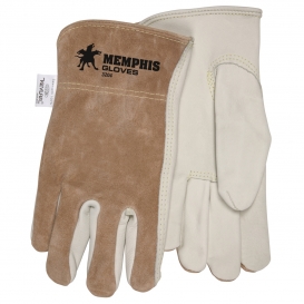 Memphis 3204 Premium Grade Grain Cowhide Leather Driver Gloves - DuPont Kevlar Sewn - Beige