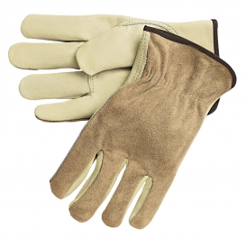 Memphis 3205 Industry Grade Grain Cow Leather Driver Gloves - Split Back - Natural