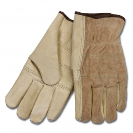 MCR Safety 32055 Industry Grade Grain Leather Driver Gloves - Wing Thumb - Natural