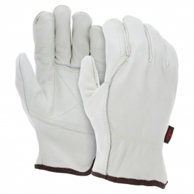 MCR Safety 32113DP Industry Grade Grain Cow Leather Driver Gloves - Double Palm - Wing Thumb