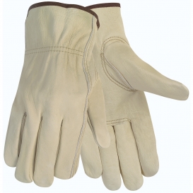 Memphis 3215 Economy Grade Grain Cowhide Leather Driver Gloves - Keystone Thumb - Natural