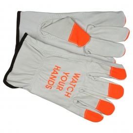 Orange Polyester Work Gloves with Polyurethane Coating – Lift Truck