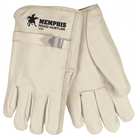 Memphis 3220 Road Hustler Grain Cowhide Leather Driver Gloves - Pull Strap