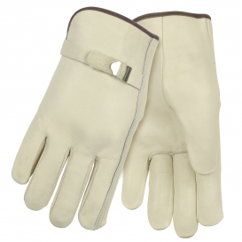 MCR Safety 3221 Industry Grade Grain Leather Driver Gloves - Pull Strap - Straight Thumb