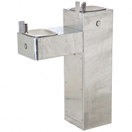 Model 3300G Hi-Lo Two Bubbler 11 Gauge Steel Pedestal Drinking Fountain