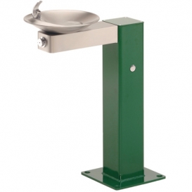 Model 3377 Barrier-Free Satin Finish Galvanized Steel Green Powder-Coated Finish Pedestal