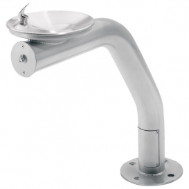 Haws 3380GFR Barrier-Free Satin Finish Stainless Steel Pedestal Drinking Fountain