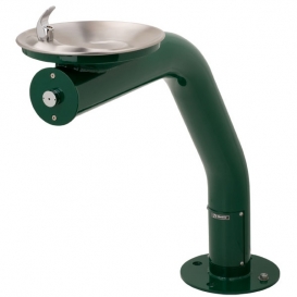 Model 3380 Barrier-Free Satin Finish Stainless Steel Green Powder-Coated Galvanized Steel Pedestal