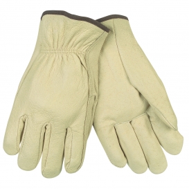 Memphis 3400 Industry Grade Grain Pigskin Leather Drivers Gloves - Straight Thumb - Natural