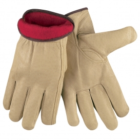 Memphis 3450 Premium Grade Grain Pigskin Leather Driver Gloves - Fleece Lined - Natural
