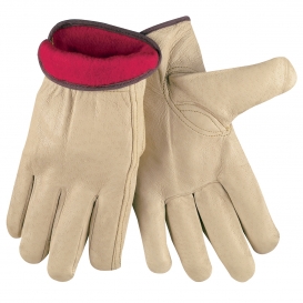MCR Safety 3451 Industry Grade Grain Pigskin Leather Driver Gloves - Fleece Lined - Natural