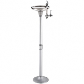 Model 3482 Single Bubbler Drinking Fountain Galvanized Pipe Pedestal Stainless Steel Bowl