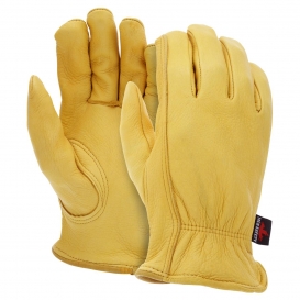 MCR Safety 3501 Big Buck Regular Grade Grain Deerskin Leather Driver Gloves - Keystone Thumb