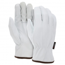 MCR Safety 3613 Select Grade Grain Goatskin Leather Driver Gloves - Keystone Thumb - White