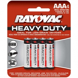 Rayovac Heavy Duty Industrial Size AAA Batteries Carded 4 Pack