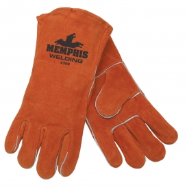 Memphis 4300 Red Ram Premium Select Shoulder Cow Leather Welder Gloves - Cotton Drill ined