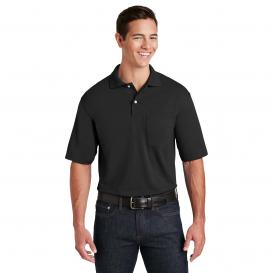 Jerzees 436MP SpotShield 5.6-Oz Jersey Knit Sport Shirt with Pocket - Black