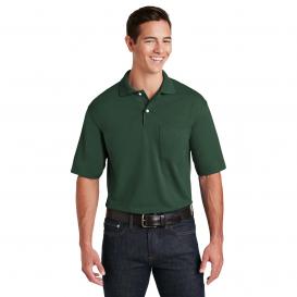 Jerzees 436MP SpotShield 5.6-Oz Jersey Knit Sport Shirt with Pocket - Forest Green