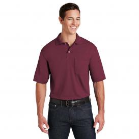 Jerzees 436MP SpotShield 5.6-Oz Jersey Knit Sport Shirt with Pocket - Maroon