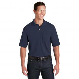 Jerzees 436MP SpotShield 5.6-Oz Jersey Knit Sport Shirt with Pocket - Navy