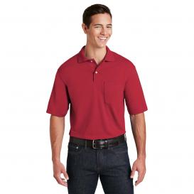 Jerzees 436MP SpotShield 5.6-Oz Jersey Knit Sport Shirt with Pocket - True Red