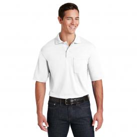 Jerzees 436MP SpotShield 5.6-Oz Jersey Knit Sport Shirt with Pocket - White