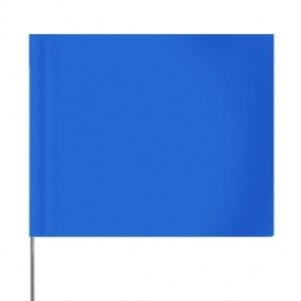 Presco 4x5 Plain Marking Flags with 15 inch Wire Staff - Blue - 1000 Flags
