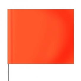 Presco 4x5 Plain Marking Flags with 15 inch Wire Staff - Orange Glo - 1000 Flags