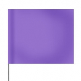 Presco 4x5 Plain Marking Flags with 15 inch Wire Staff - Purple - 1000 Flags