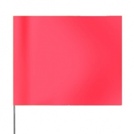 Presco 4x5 Plain Marking Flags with 15 inch Wire Staff - Red Glo - 1000 Flags