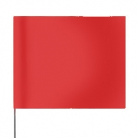 Presco 4x5 Plain Marking Flags with 15 inch Wire Staff - Red - 1000 Flags