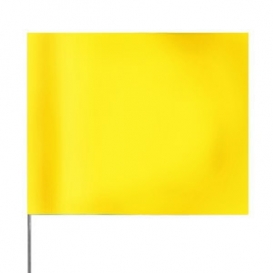 Presco 4x5 Plain Marking Flags with 15 inch Wire Staff - Yellow Glo - 1000 Flags