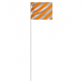 Presco 4x5 Reflective Marking Flags with 18 Inch Wire Staff - Orange Glo - 1000 Flags