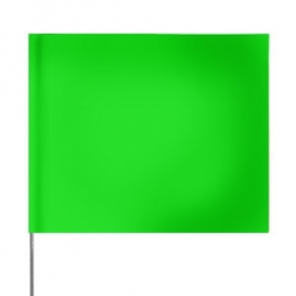 Presco 4x5 Plain Marking Flags with 21 inch Wire Staff - Green Glo - 1000 Flags