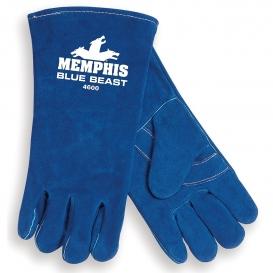 Memphis 4600 Blue Beast Cow Side Leather Welders Gloves - Reinforced Palm