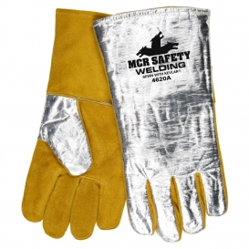 MCR Safety 4620A Premium Cow Side Leather Welding Gloves - Aluminized Back