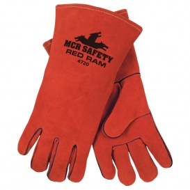 MCR Safety 4720 Red Ram Premium Side Cowhide Leather Welders Gloves - Size XL Only